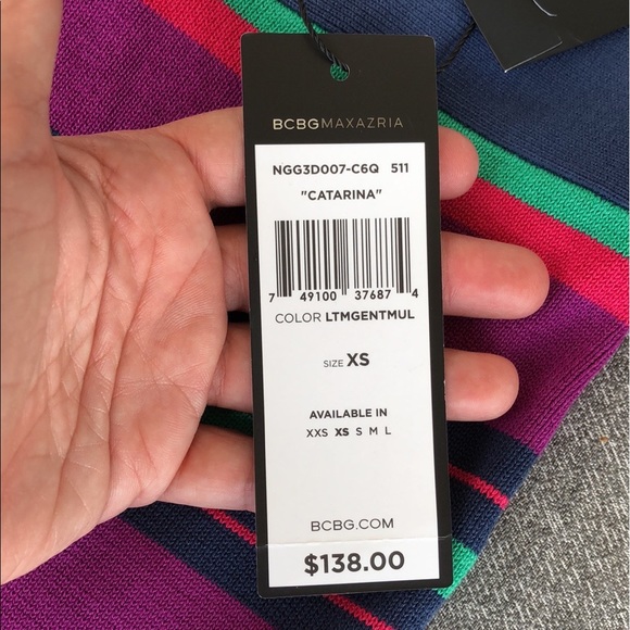 NWT! - BCBGMaxAzria ‘Catarina’ Silk & Cotton Blend Knit Skirt - Picture 3 of 8